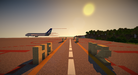 A SilkAir plane lands at sunset