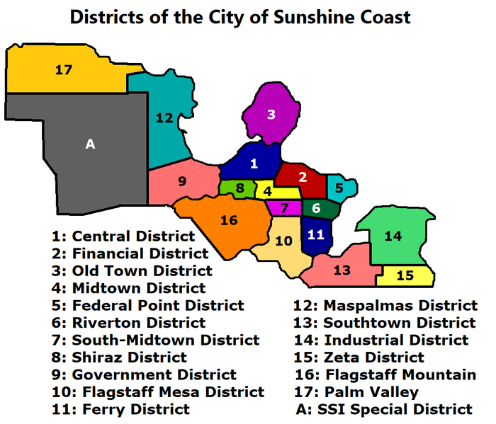 File:Districts of the City of Sunshine Coast.png