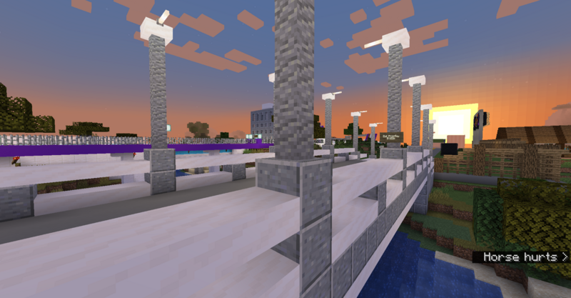 File:Quad Bridges (at the border between Blootown and XjVille) at Sunrise.png