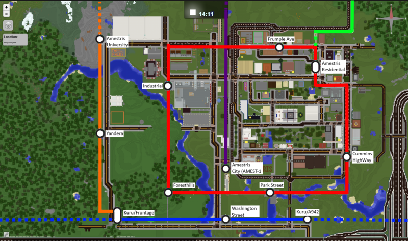 Amestris transit map subject to change.