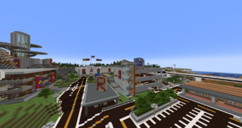 Achowalogen Takachsin, a  [Premier]  city and the biggest city in the server. Shown here is Old Town.